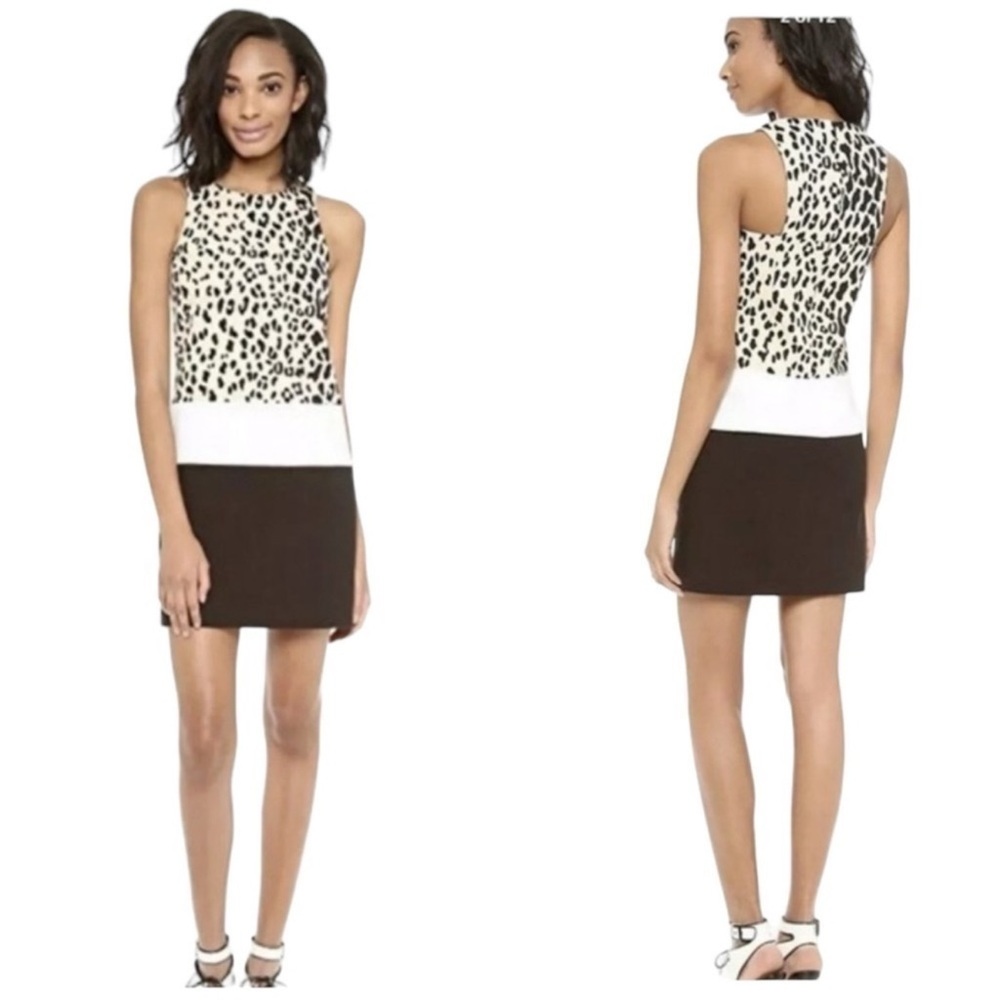 Anthropologie 4C Collective Leopard & Tweed Sheath Dress